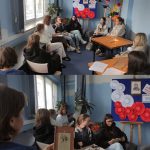 Na zdjęciu grupa uczniów biorąca udział w akcji Narodowe czytanie